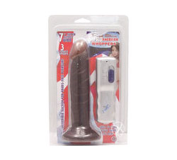 Real Skin Afro American Whoppers Vibrating Dong 7 Inch Brown